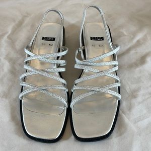 Stuart Weitzman Silver Strap Sandals